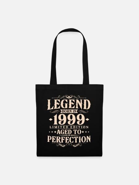 Legende 1999 Jahrgang geboren Vintage Geburtstag - Stoffbeutel - Schwarz