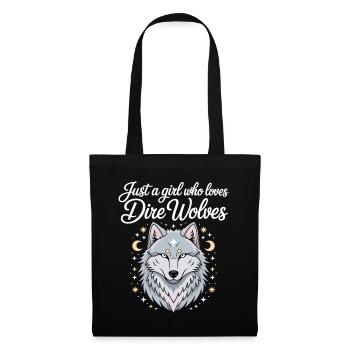 Fille Qui Adore Les Loups Géants - Sac en tissu - noir - Devant