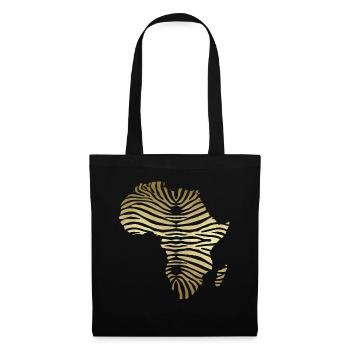 Carte Afrique Zebra Print Cool Safari Zebraprint - Sac en tissu - noir - Devant