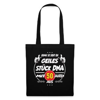 50 Jahre Geburtstag Geiles Stück DNA Geschenk - Stoffbeutel - Schwarz - Vorne