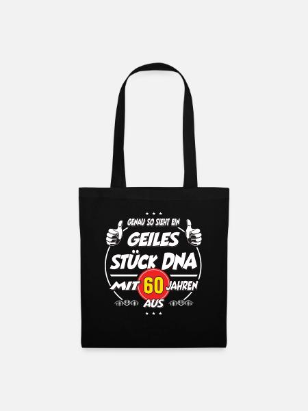 60 Jahre Geburtstag Geiles Stück DNA Geschenk - Stoffbeutel - Schwarz