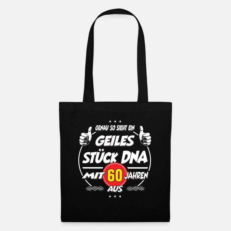 60 Jahre Geburtstag Geiles Stück DNA Geschenk - Stoffbeutel - Schwarz