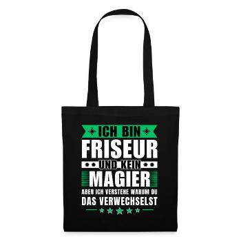 Ich bin Friseur und kein Magier - Stoffbeutel - Schwarz - Vorne