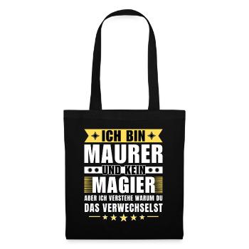 Ich bin Maurer und kein Magier - Stoffbeutel - Schwarz - Vorne