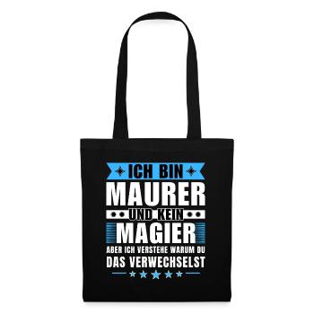 Ich bin Maurer und kein Magier - Stoffbeutel - Schwarz - Vorne