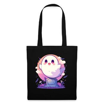 Halloween | Cute ghost spitting in cemetery - Tote Bag - black - Front