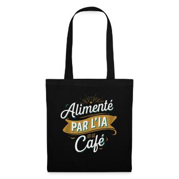 Alimenté par l'IA et le café - Sac en tissu - noir - Devant