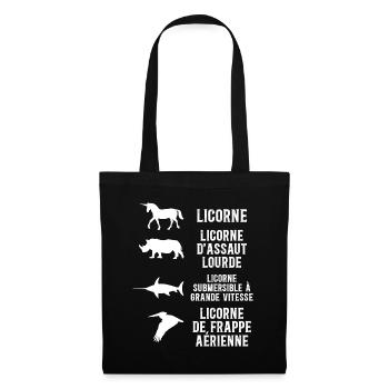 Blague Sur Les Licornes Humour De Licorne - Sac en tissu - noir - Devant