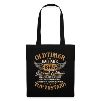 Oldtimer Baujahr 1965 Jahrgang Geburtstag Geschenk - Stoffbeutel - Schwarz - Vorne