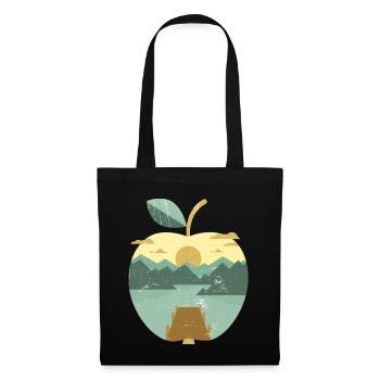 Apple panorama Vintage - Sac en tissu - noir - Devant