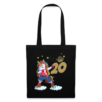 Licorne anniversaire 20 ans Cadeau Humour Femme - Sac en tissu - noir - Devant