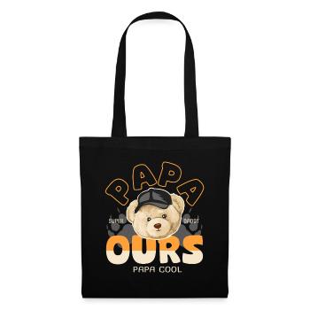 Papa ours papa cool cadeau papa - Sac en tissu - noir - Devant