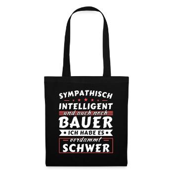 Sympathisch und intelligent - Bauer Edition - Stoffbeutel - Schwarz - Vorne