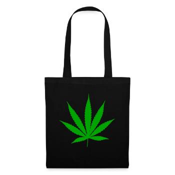 Plante à feuilles de cannabis - Sac en tissu - noir - Devant