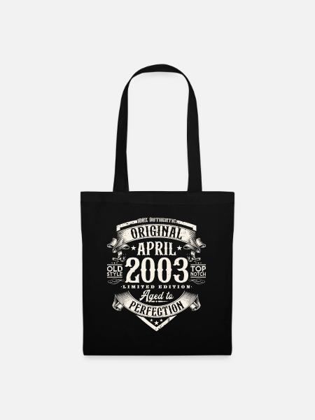 April 2003 Jahrgang Geburtstag Vintage Geschenk - Stoffbeutel - Schwarz