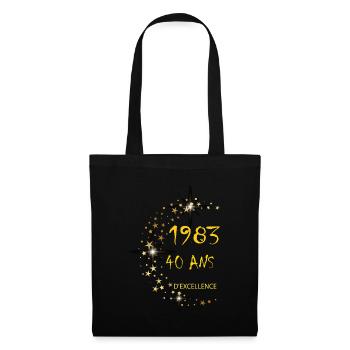 40e Anniversaire 40Ans Homme Femme Retro Vintage - Sac en tissu - noir - Devant
