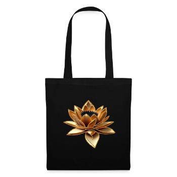 fleur de lotus - Sac en tissu - noir - Devant