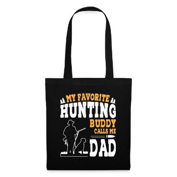 Mon compagnon de chasse préféré m’appelle papa - Sac en tissu - noir - Devant