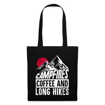 Campfires coffee and long hikes - Tote Bag - black - Front