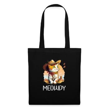 Meowdy Katze Howdy Meme Western Cowboy Kätzchen - Stoffbeutel - Schwarz - Vorne