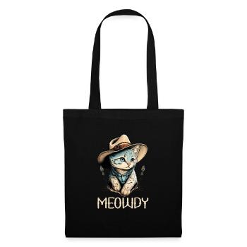 Meowdy Katze Howdy Meme Western Cowboy Kätzchen - Stoffbeutel - Schwarz - Vorne
