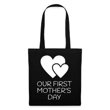 Our First Mother's Day Erster Muttertag - Stoffbeutel - Schwarz - Vorne