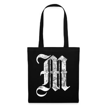Tshirt alphabet initial M - Sac en tissu - noir - Devant