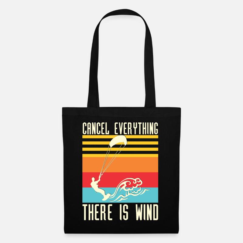 Stop everything, it winds kitesurf kiting now - Tote Bag - black