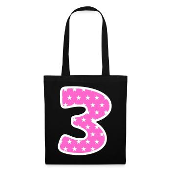Number 3 - Tote Bag - black - Front