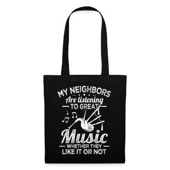 cornemuse Les voisins écoutent de la bonne musique Cornemuse - Sac en tissu - noir - Devant