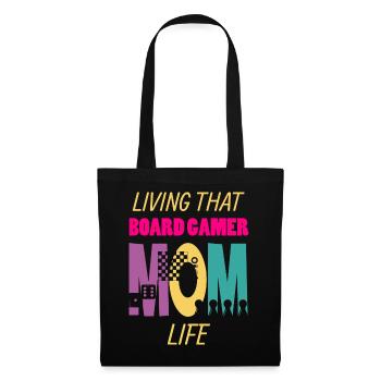 Living That Board Gamer Mom Life Brettspieler Mama - Stoffbeutel - Schwarz - Vorne