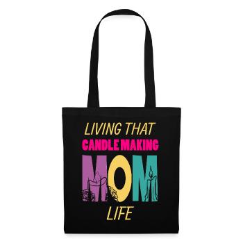 Vivre cette bougie faire maman vie fabricant de bougies - Sac en tissu - noir - Devant