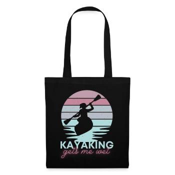 Kayaking gets me wet - Stoffbeutel - Schwarz - Vorne