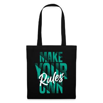 Make your own rules - Stoffbeutel - Schwarz - Vorne