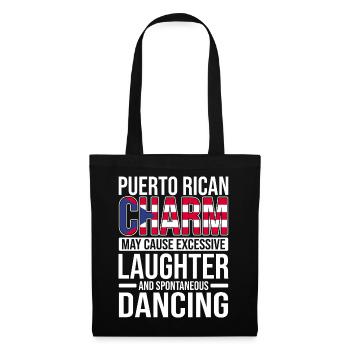 Puerto Rico Flagge | Puerto Ricaner Geschenkideen - Stoffbeutel - Schwarz - Vorne