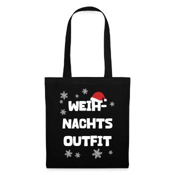 Weihnachtsoutfit Weihnachten - Stoffbeutel - Schwarz - Vorne