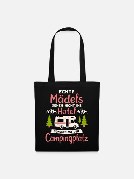 Camping Mädels Wohnmobil Camper Campingplatz - Stoffbeutel - Schwarz