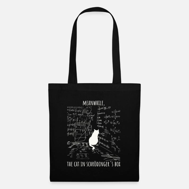 Schrödingers Katze Nerd Humor Physik Design - Stoffbeutel - Schwarz