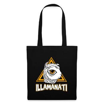 illamanati - cooles Lama Alpaka Geschenk - Stoffbeutel - Schwarz - Vorne