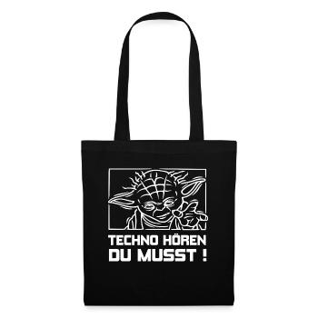 TECHNO HÖREN DU MUSST ! + - Stoffbeutel - Schwarz - Vorne
