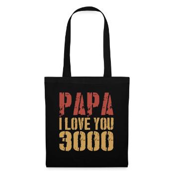Papa, ich liebe dich 3000 Mal - Stoffbeutel - Schwarz - Vorne