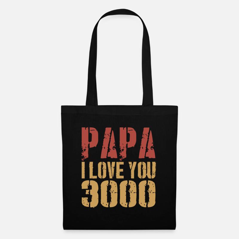 Papa, ich liebe dich 3000 Mal - Stoffbeutel - Schwarz