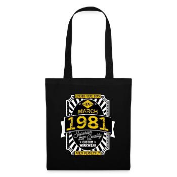 1981 MARCH - Sac en tissu - noir - Devant