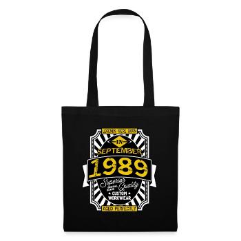 1989 SEPTEMBER - Sac en tissu - noir - Devant