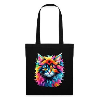 Cat Cat Colorful Rainbow Cute Kids Cute - Tote Bag - black - Front