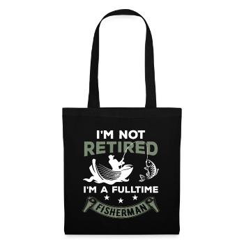 Retraité Retraité Pêcheur à temps plein Pêche - Sac en tissu - noir - Devant