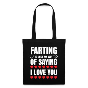 Lustig ich liebe dich Geschenk für Männer Frauen Valentinstag - Stoffbeutel - Schwarz - Vorne
