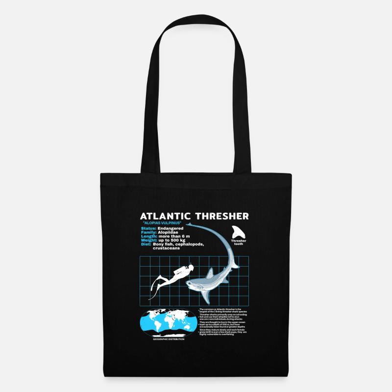 Fiche technique du requin-renard - Sac en tissu - noir