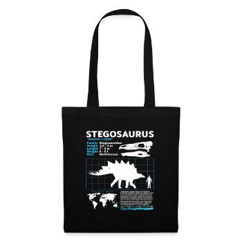 Stegosaurus Datenblatt - Stoffbeutel - Schwarz - Vorne