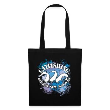 Poisson-chat Wels Waller sur des taches de couleur - Sac en tissu - noir - Devant
